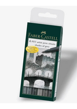 Load image into Gallery viewer, FABER CASTELL PITT ARTIST PEN BRUSH SHADES OF GREY WALLET OF 6