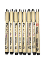 Load image into Gallery viewer, Sakura Pigma Micron Pen Black XSDK 0.05, 0.1, 0.2, 0.3, 0.4, 0.5, 0.8 & Brush Tip (Each)