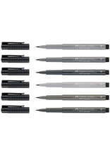 Load image into Gallery viewer, FABER CASTELL PITT ARTIST PEN BRUSH SHADES OF GREY WALLET OF 6
