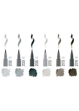 Load image into Gallery viewer, FABER CASTELL PITT ARTIST PEN BRUSH SHADES OF GREY WALLET OF 6