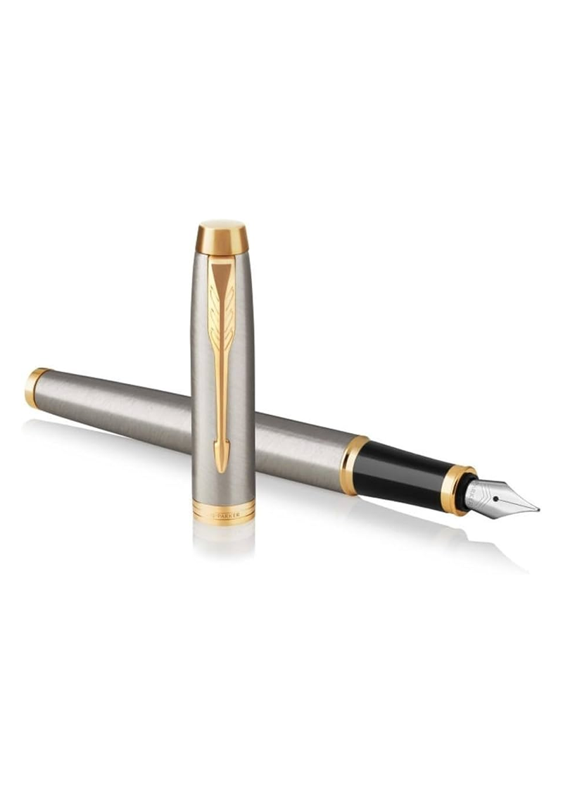 PARKER IM GT FOUNTAIN PEN BRUSHED METAL