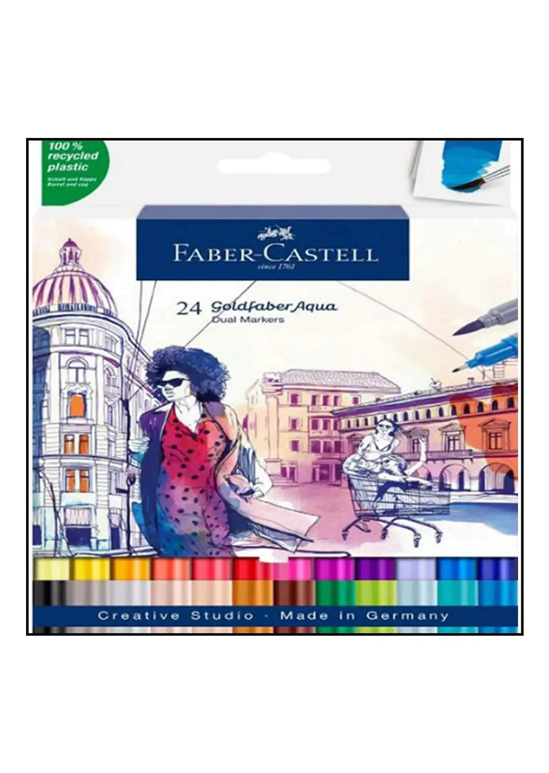 FABER CASTELL GOLDFABER AQUA DUAL MARKER SET OF 24