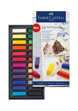Load image into Gallery viewer, FABER CASTELL SOFT PASTELS CARDBOARD WALLET OF 24 HALF
