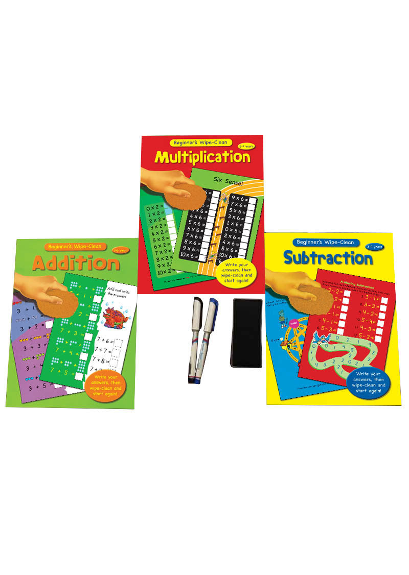 Maths Practice Books Write, Learn and Wipe (3 Books Set)