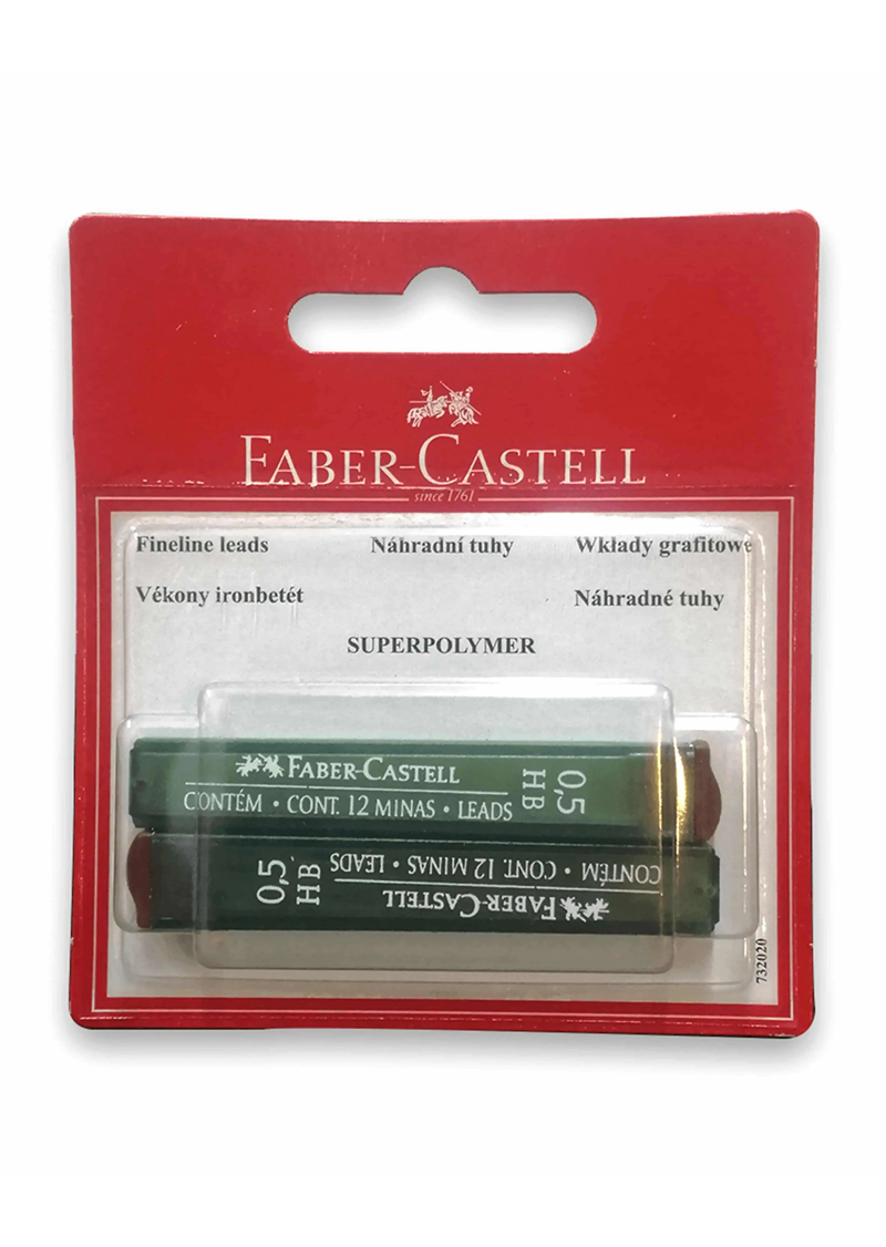 FABER CASTELL SUPER POLYMER LEADS 0.5 HB PACK OF 2