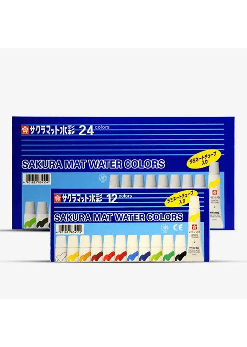 Sakura Matt Water Colour 5ml Set of 12 Tubes EMW-24