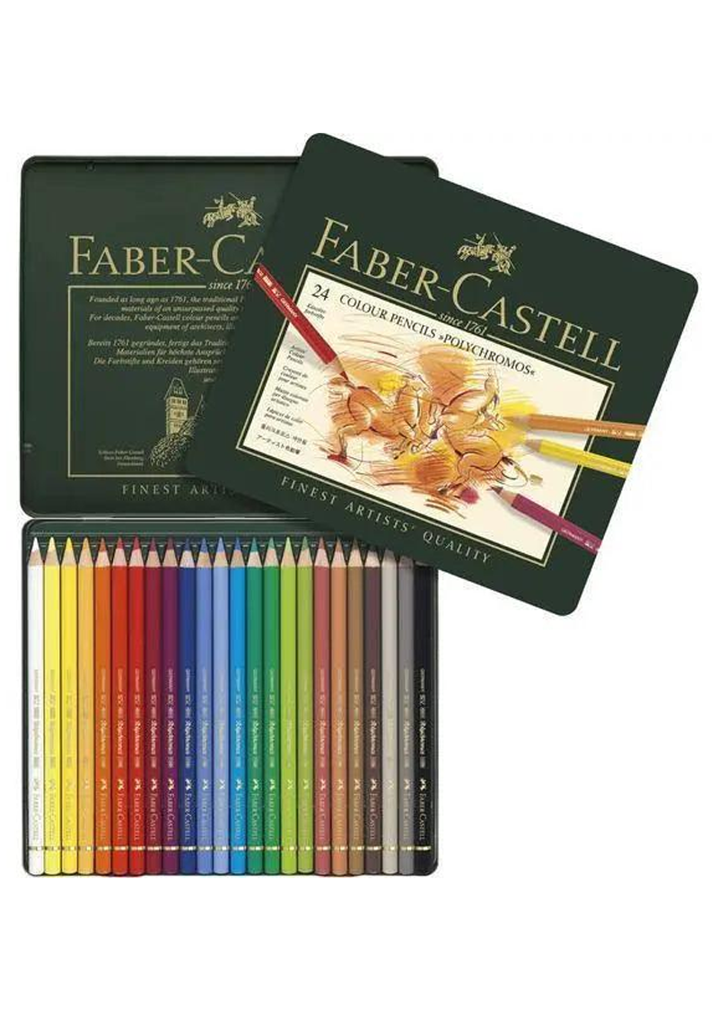 FABER CASTELL POLYCHROMOS COLOURED PENCILS PACK OF 24