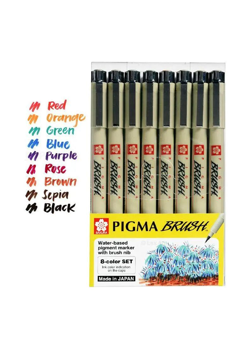 Sakura Pigma Brush 8 Color Set XSDK-BR-8
