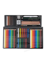 Load image into Gallery viewer, FABER CASTELL ART &amp; GRAPHIC COMPENDIUM, WOODEN CASE 53 PCS
