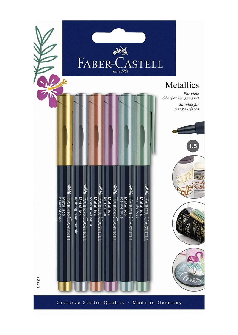 FABER-CASTELL METALLIC MARKER 6 PCS SET