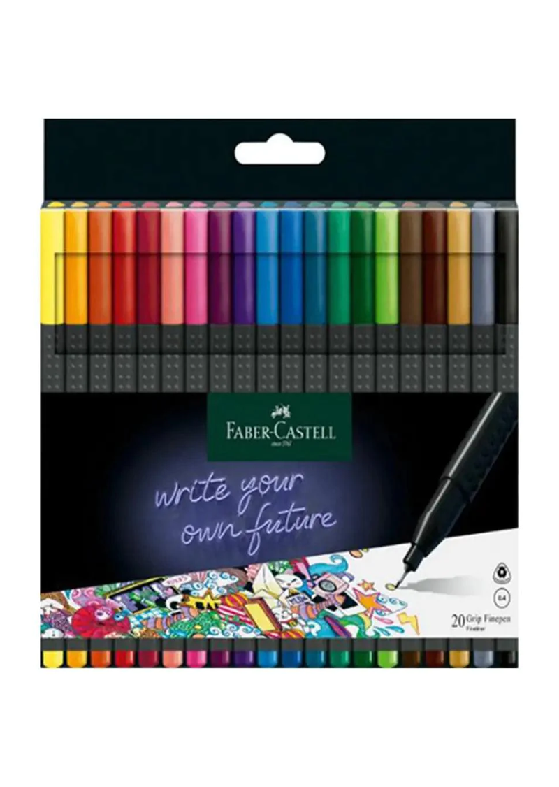 FABER CASTELL GRIP FINEPEN PACK OF 20 BASIC