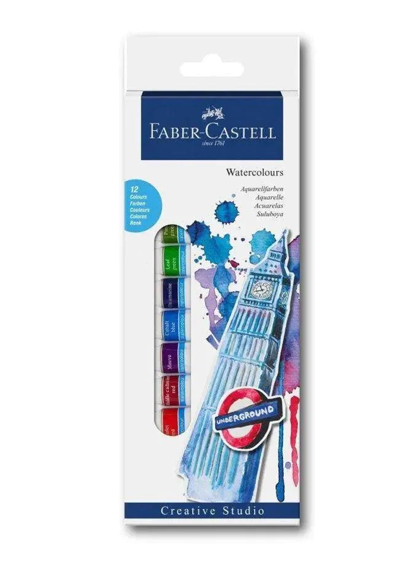 FABER CASTELL WATER COLOUR SET 12X12ML