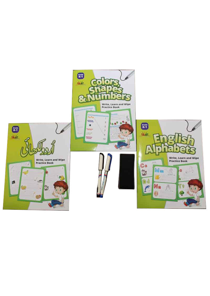 Practice Books - Write, Learn and Wipe (3 Books Set)