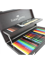 Load image into Gallery viewer, FABER CASTELL ART &amp; GRAPHIC COMPENDIUM, WOODEN CASE 53 PCS
