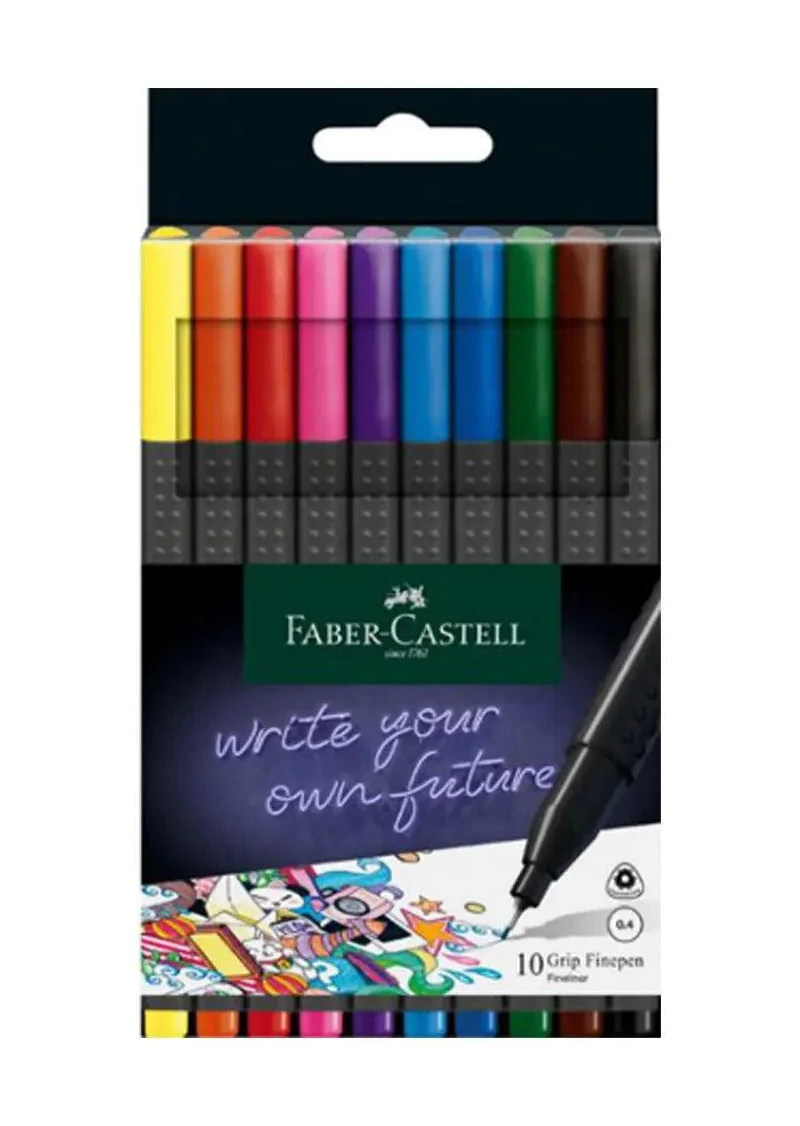 FABER CASTELL GRIP FINEPEN PACK OF 10 BASIC