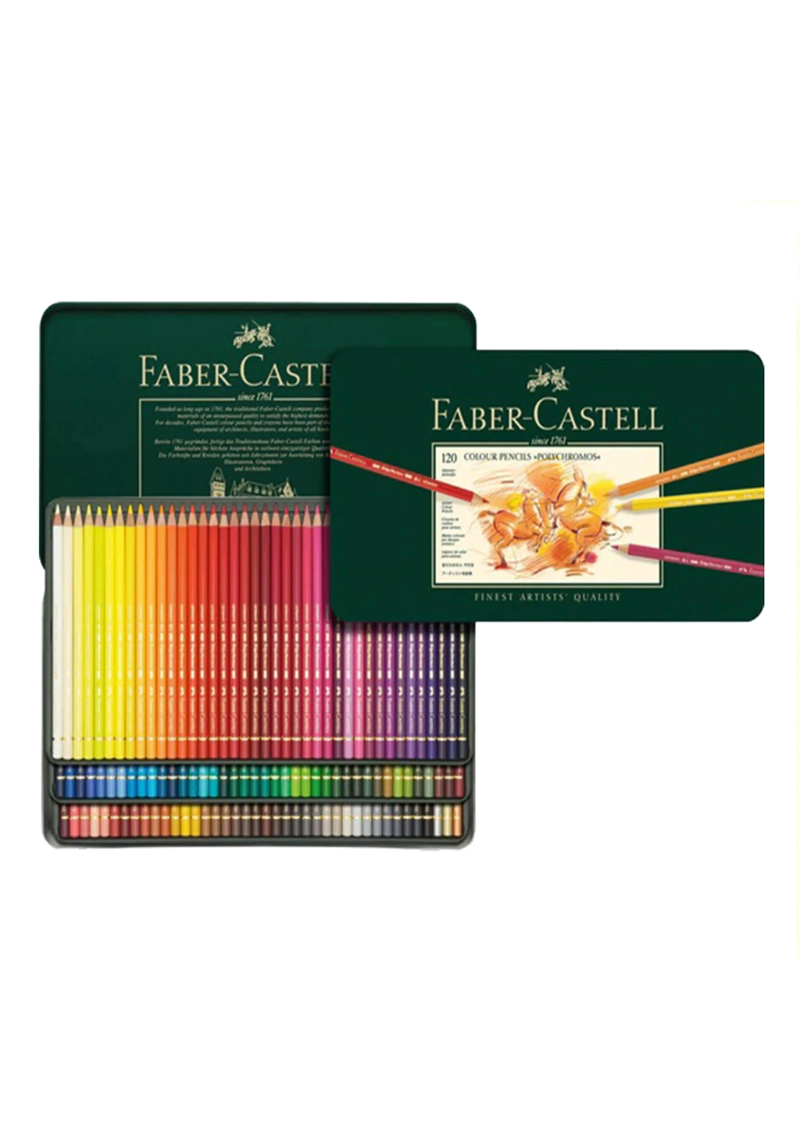 FABER-CASTELL POLYCHROMOS COLOURED PENCILS 3 LAYER TIN OF 120