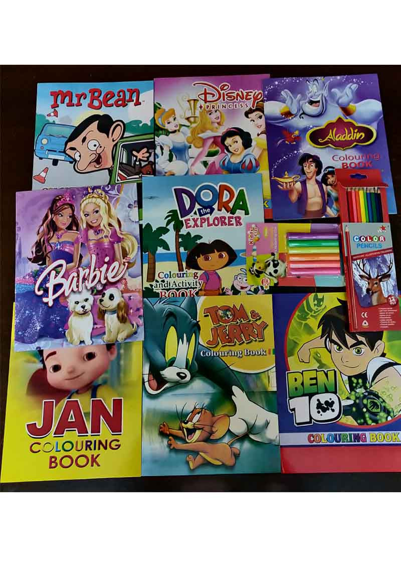 Coloring Books Bundle With Modeling Clay and 12 Color Pencils